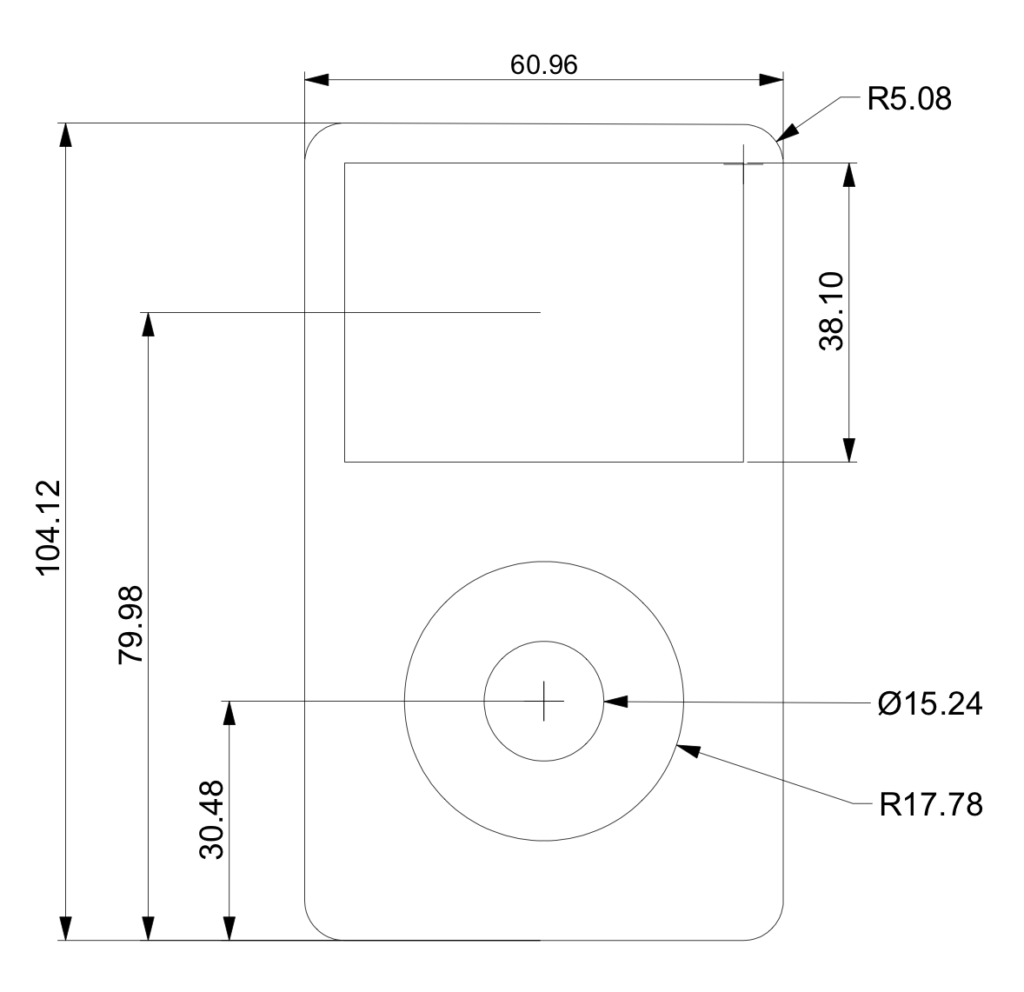 un ipod de première génération en 2d
